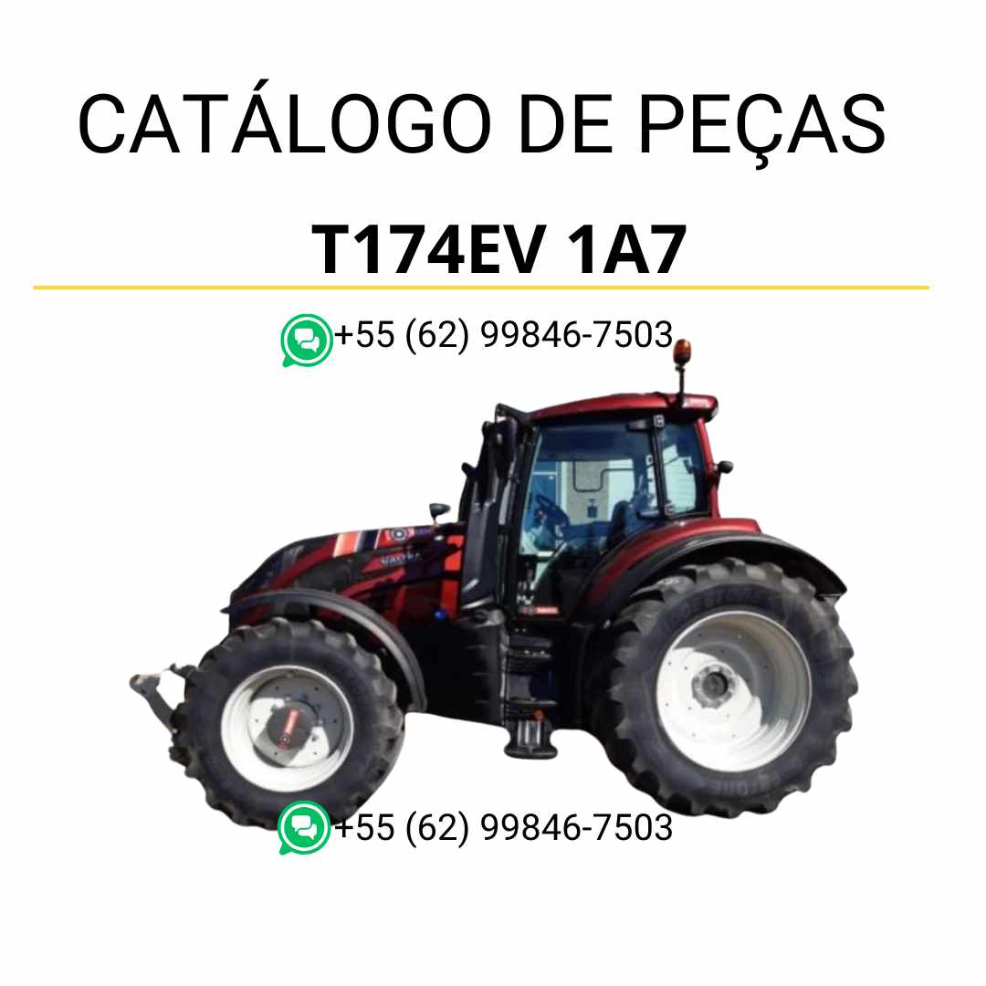 Catálogo de peças Valtra T174EV T4 Series em PDF com ilustrações técnicas detalhadas e lista completa de componentes originais.