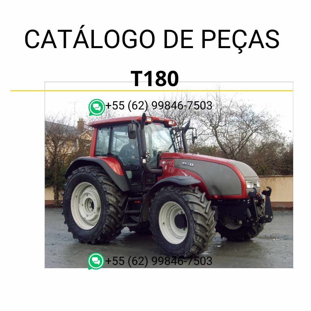 Catálogo de peças Valtra T180 em PDF com diagramas técnicos detalhados e lista completa de componentes originais do trator.