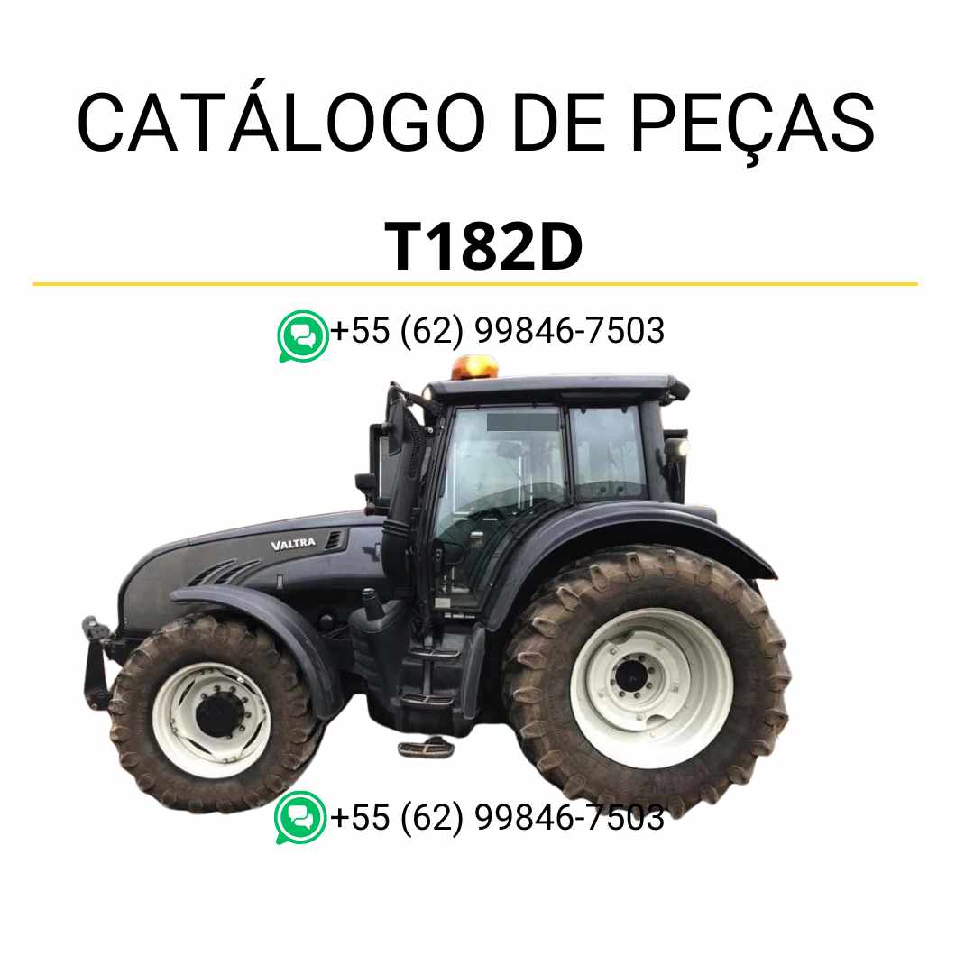 Catálogo de peças Valtra T182D (T2 Series) em PDF com ilustrações detalhadas e lista completa de componentes originais do trator.
