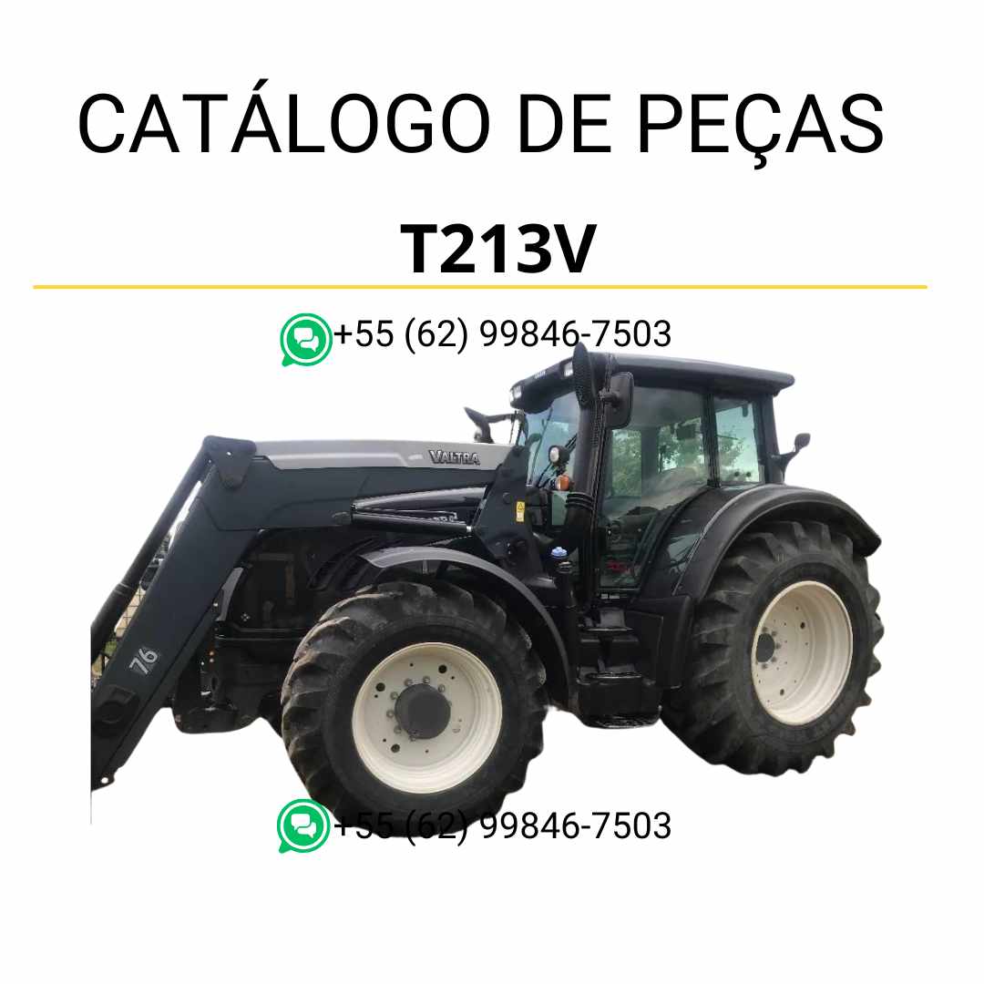 Catálogo de peças Valtra T213V T3 Series Trator em PDF — traz ilustrações técnicas completas, diagramas detalhados e lista original de componentes para manutenção e identificação de peças agrícolas.