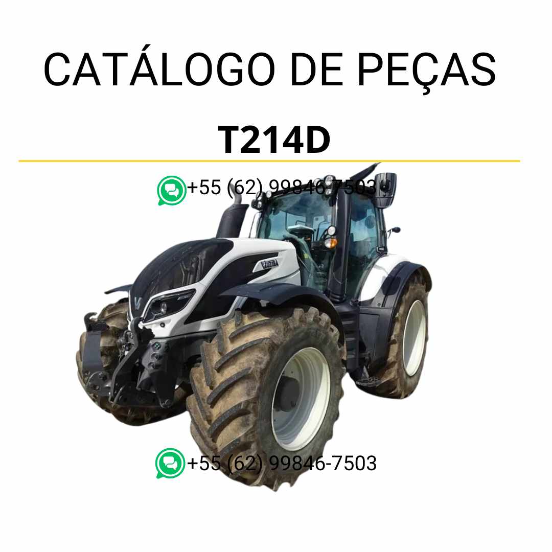 Catálogo de peças Valtra T214D T4 Series Trator em PDF — reúne diagramas de montagem detalhados, ilustrações técnicas e lista de componentes originais para reparos e manutenção agrícola.