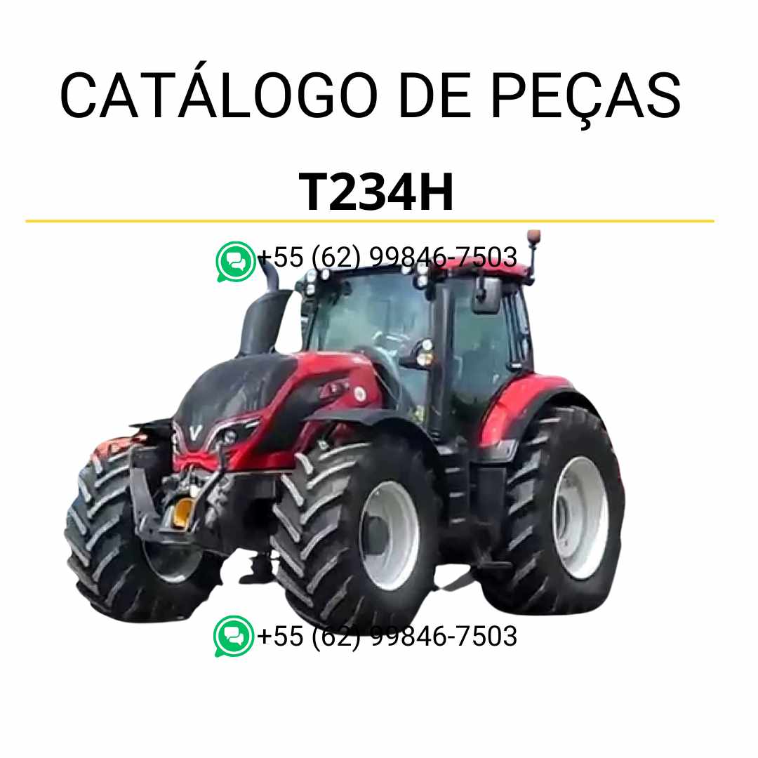 Catálogo de peças Valtra T234H T4 Series Trator em PDF — reúne diagramas técnicos completos, ilustrações precisas e lista detalhada de componentes originais para manutenção e identificação de peças agrícolas.