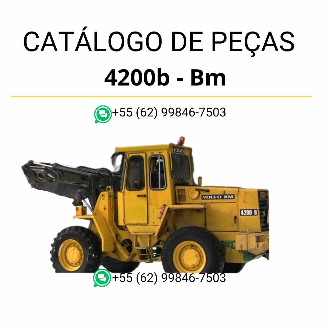 Catálogo de peças em PDF da pá carregadeira Volvo 4200B BM, com diagramas técnicos completos e conteúdo em português para manutenção