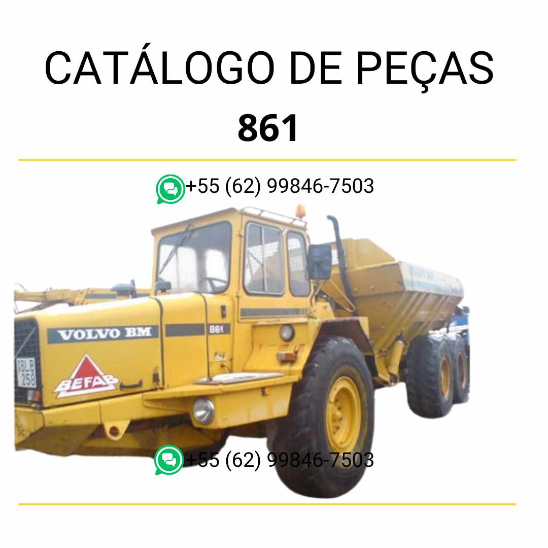 Catálogo em PDF de peças para o caminhão articulado Volvo 861 BM, completo e em português