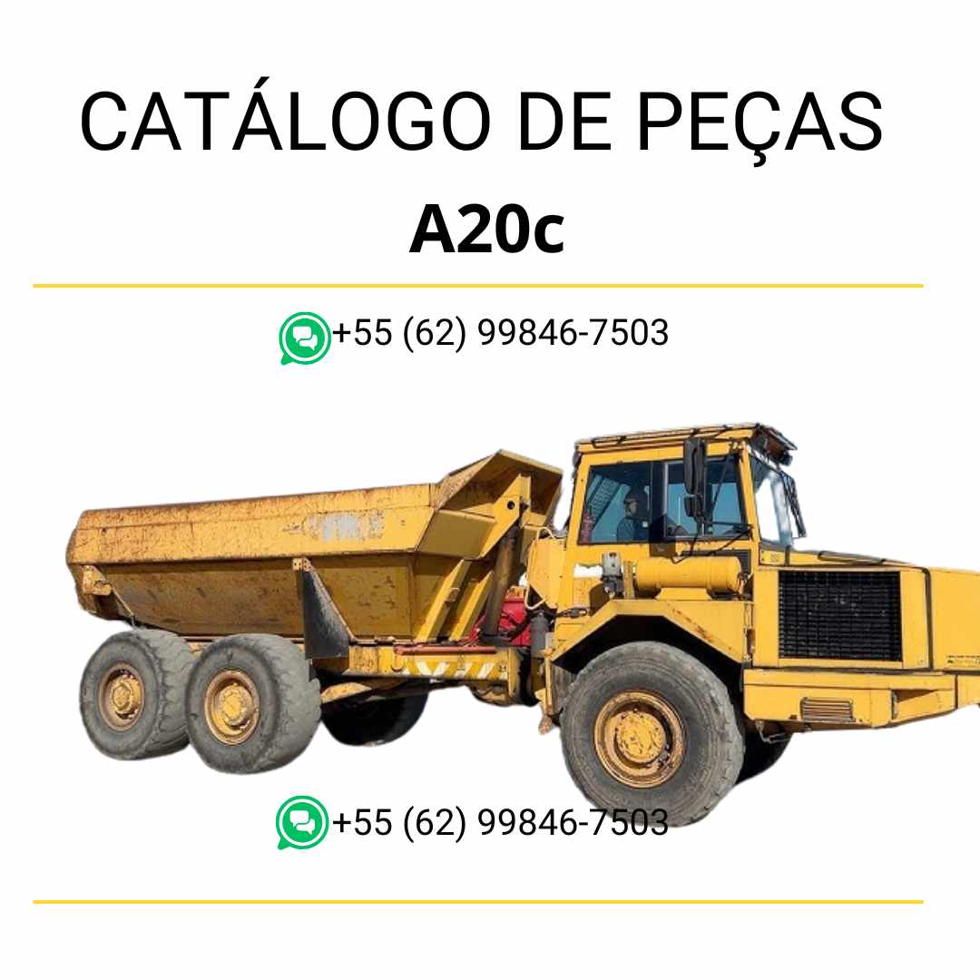 Catálogo de peças Volvo A20C em PDF, idioma português, com diagramas detalhados, códigos e identificação de componentes originais