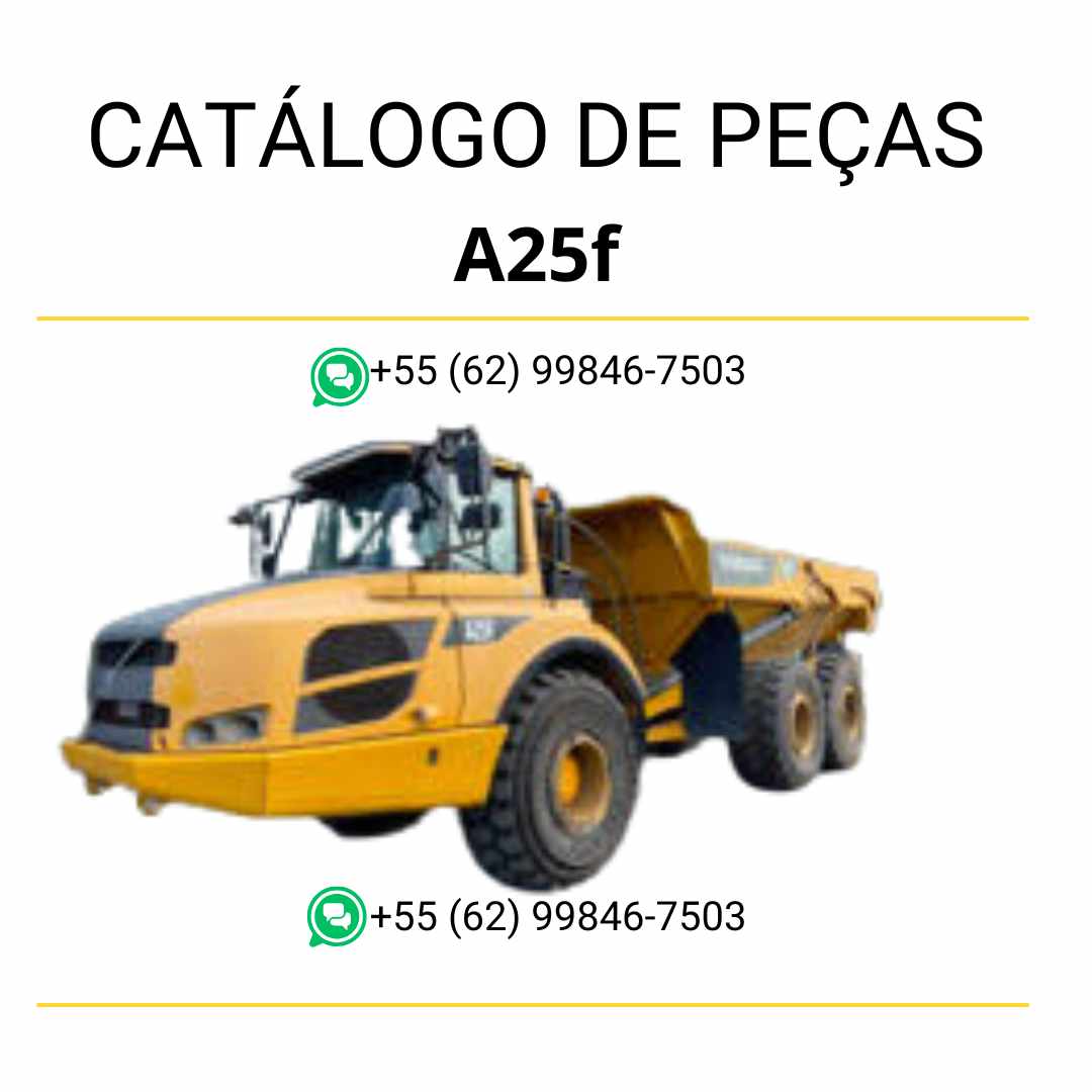 Catálogo de peças Volvo A25F série 13001-99999 em PDF, em português, com diagramas, códigos e identificação detalhada dos componentes