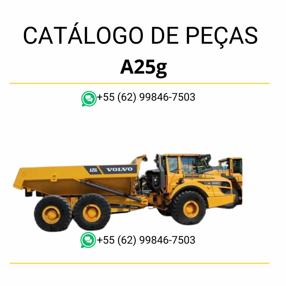 Catálogo PDF em português para caminhão articulado Volvo A25G com diagramas detalhados e códigos completos de peças