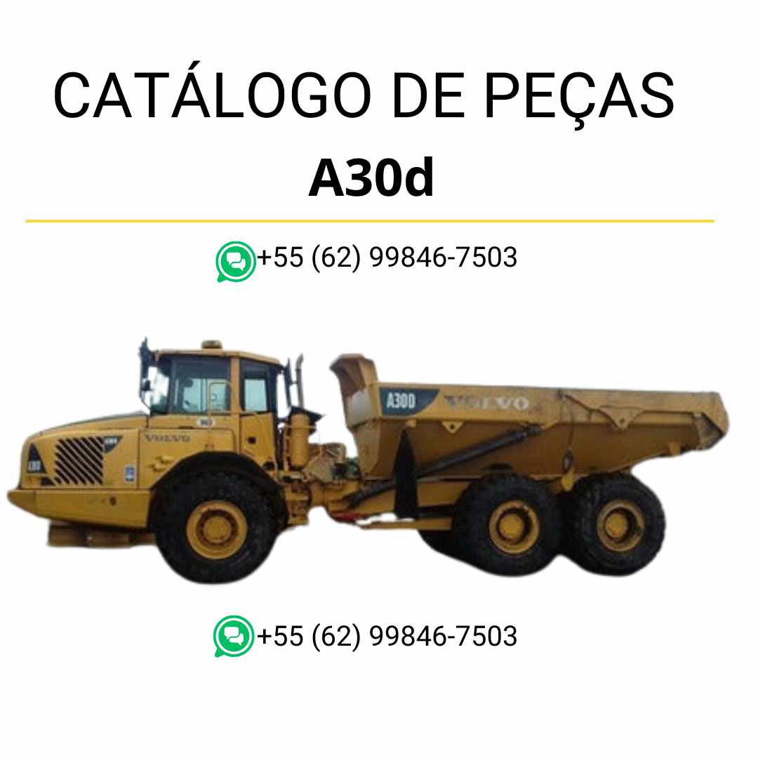 Catálogo de peças em PDF para o caminhão articulado Volvo A30D – manual técnico ilustrado em português com códigos e diagramas
