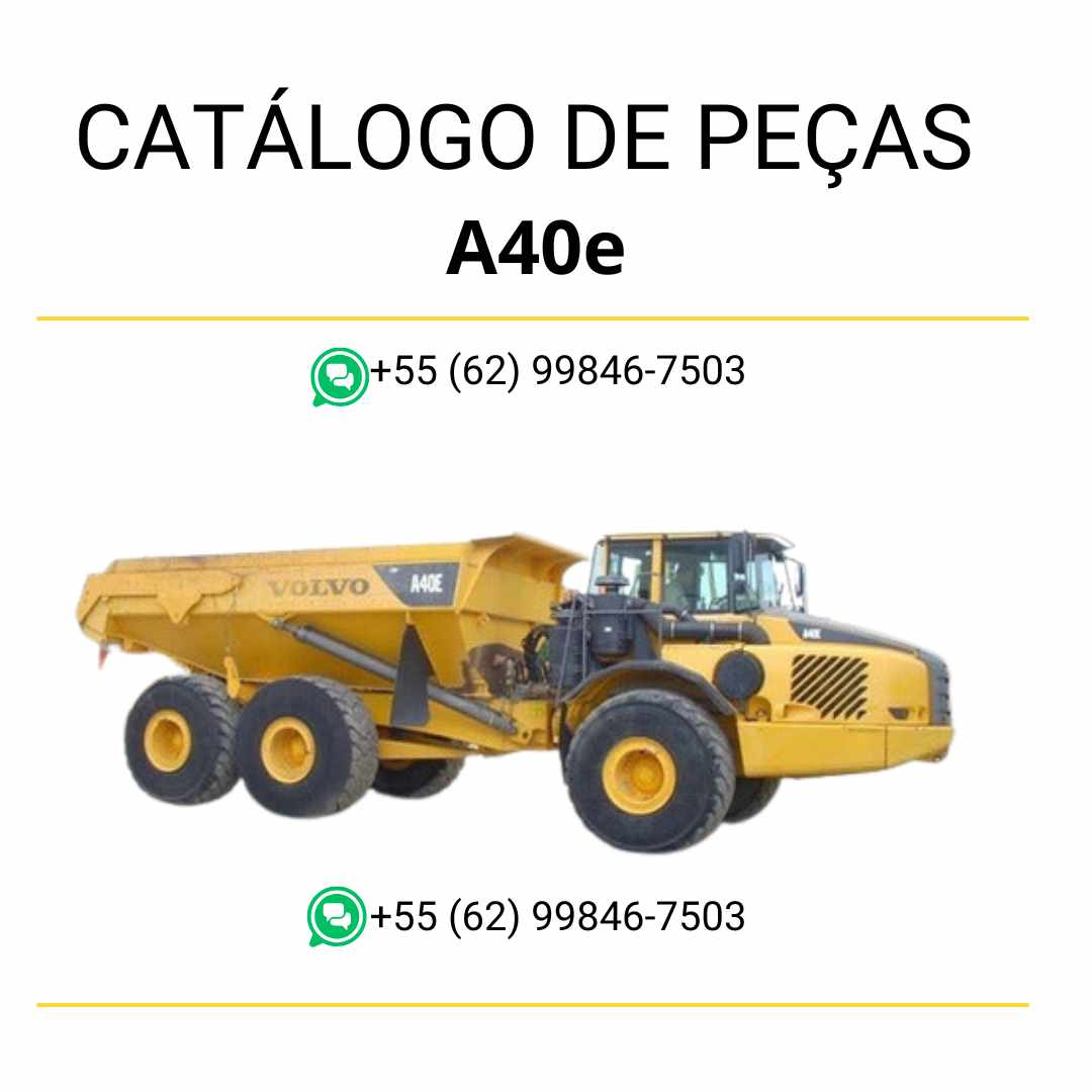 Catálogo de peças em PDF do caminhão articulado Volvo A40E – manual técnico em português com diagramas e códigos detalhados