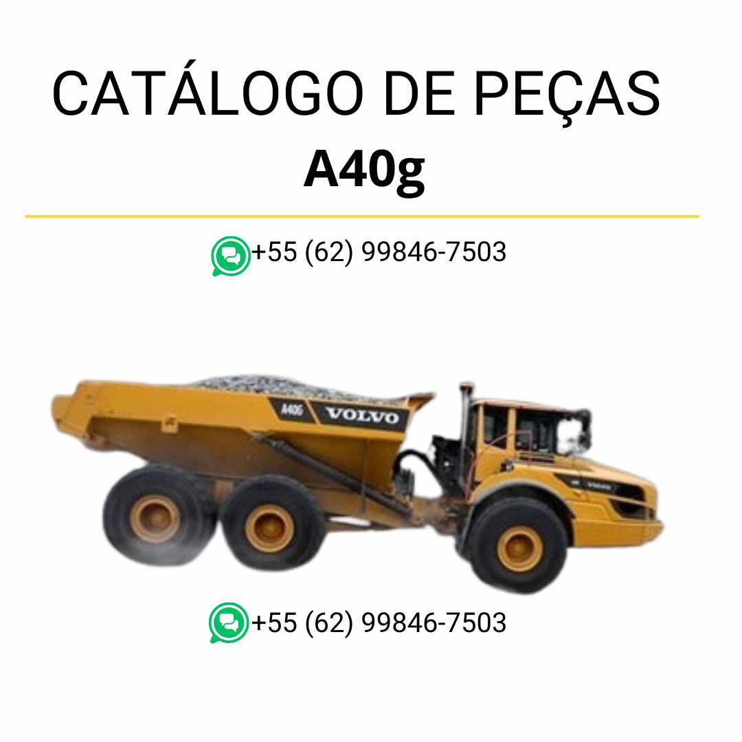 Catálogo de peças em PDF do caminhão articulado Volvo A40G – conteúdo técnico em português com diagramas e códigos completos