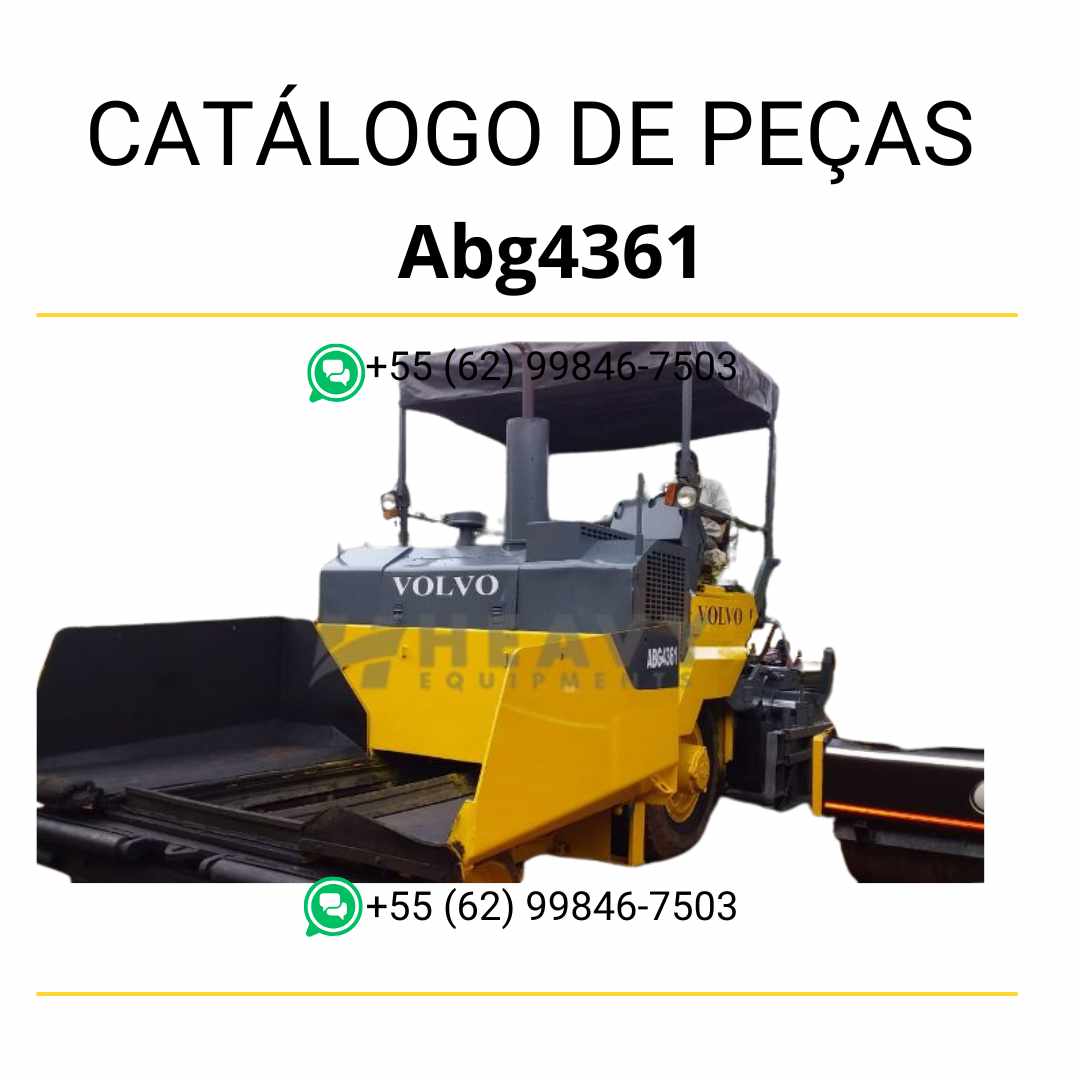 Catálogo de peças em PDF da pavimentadora Volvo ABG4361, com diagramas completos e listas técnicas em português
