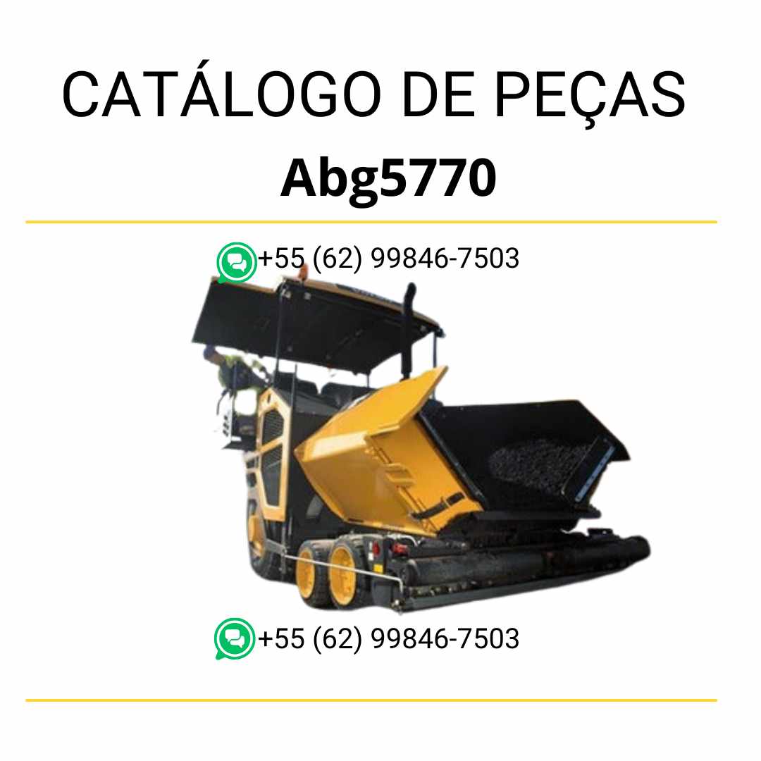 Catálogo de peças PDF da pavimentadora de rodas Volvo ABG5770 com códigos, diagramas e informações técnicas em português