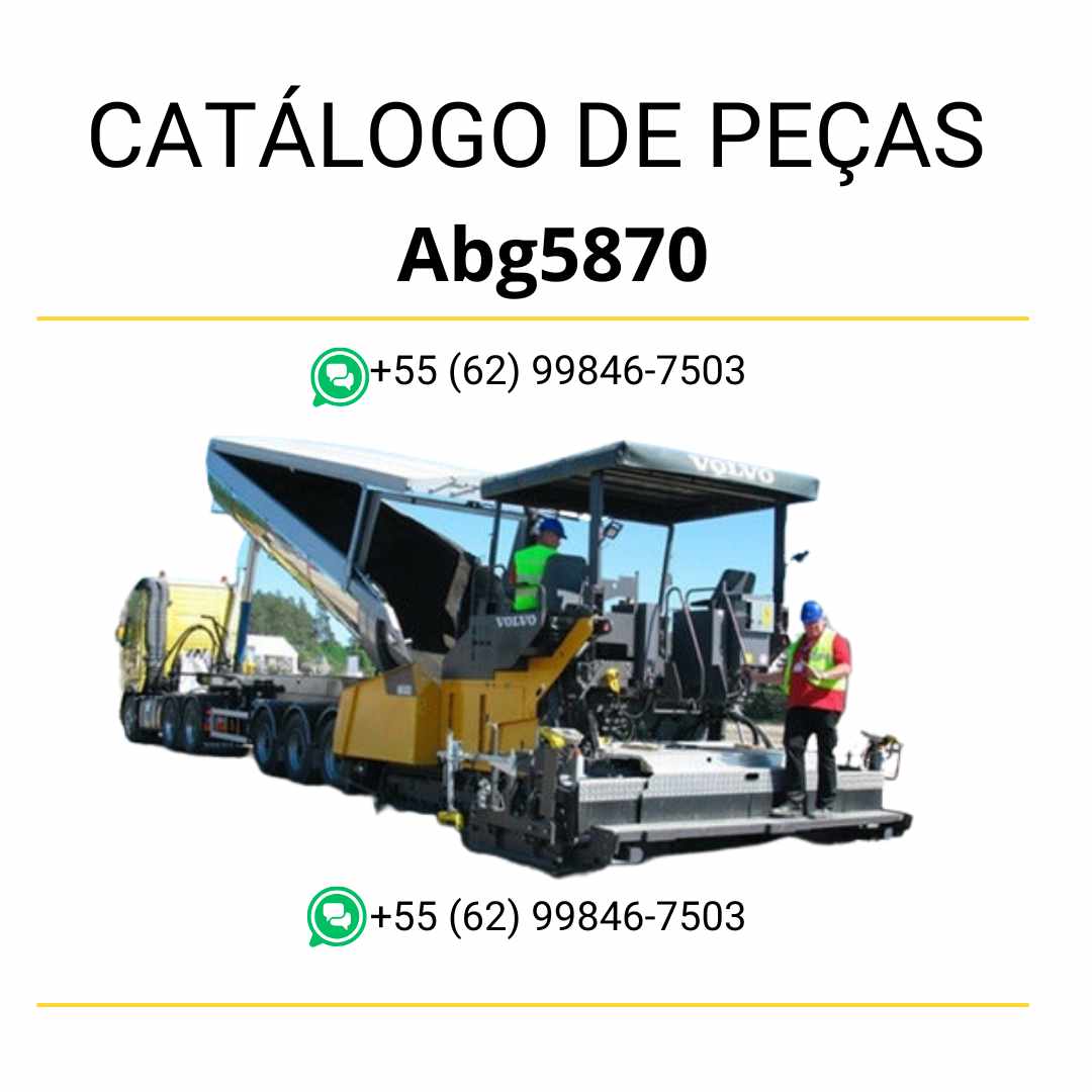 Catálogo de peças Volvo ABG5870 para pavimentadora de rodas em PDF, com códigos, diagramas e conteúdo técnico em português