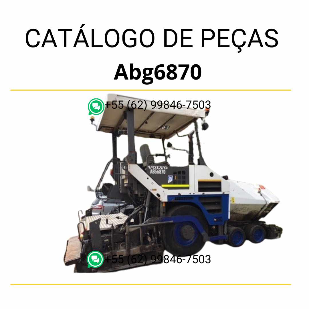 Catálogo de peças Volvo ABG6870 para pavimentadora de rodas, em PDF, conteúdo técnico completo em português