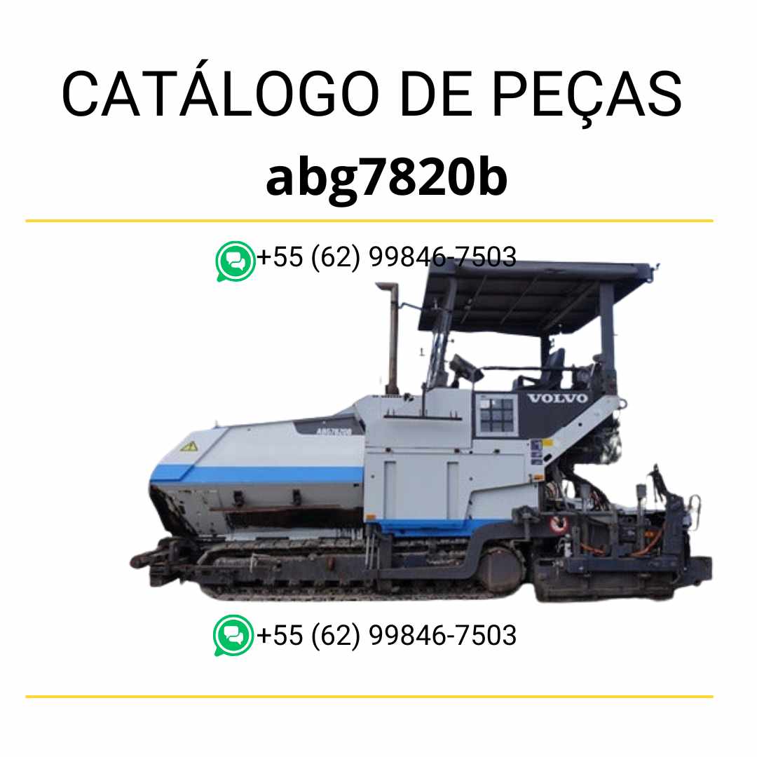 Catálogo PDF em português de peças para pavimentadora Volvo ABG7820B com listas, códigos e diagramas técnicos completos