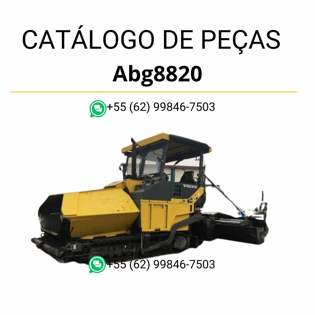 Catálogo de peças Volvo ABG8820 para pavimentadora de esteiras, em PDF e idioma português, com diagramas e códigos originais