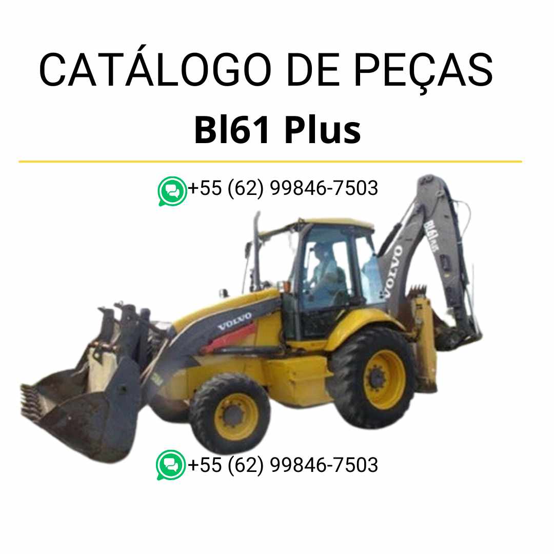 Catálogo de peças PDF da retroescavadeira Volvo BL61 Plus, com diagramas técnicos e códigos detalhados em português