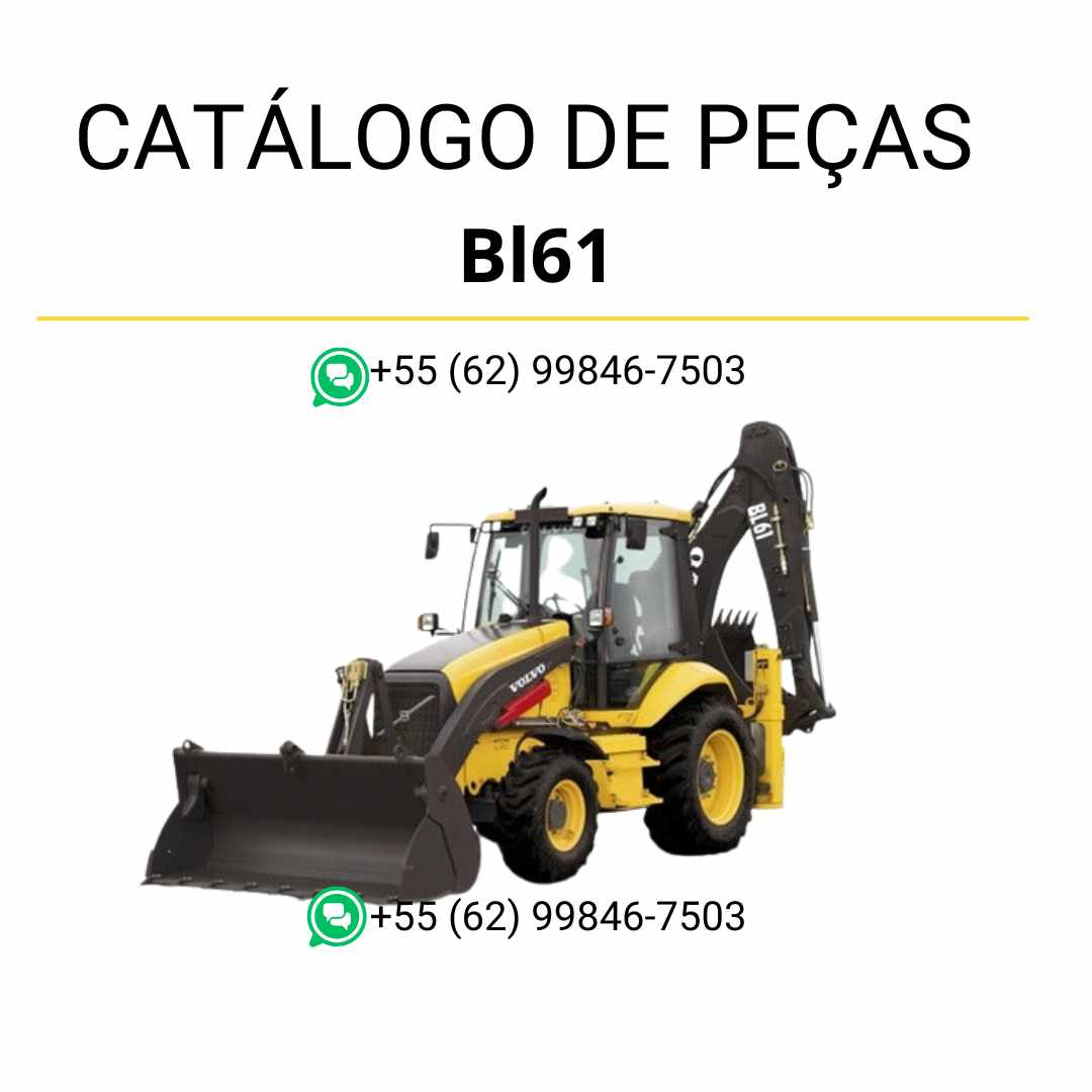 Catálogo de peças PDF para retroescavadeira Volvo BL61, em português, com códigos, diagramas e listas técnicas completas