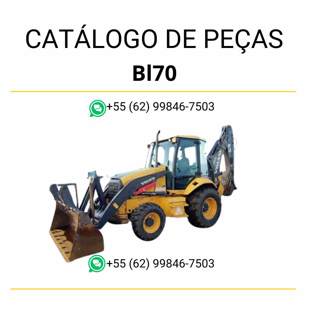 Catálogo de peças Volvo BL70 em PDF, com listas detalhadas, diagramas ilustrados e conteúdo em português para manutenção técnica