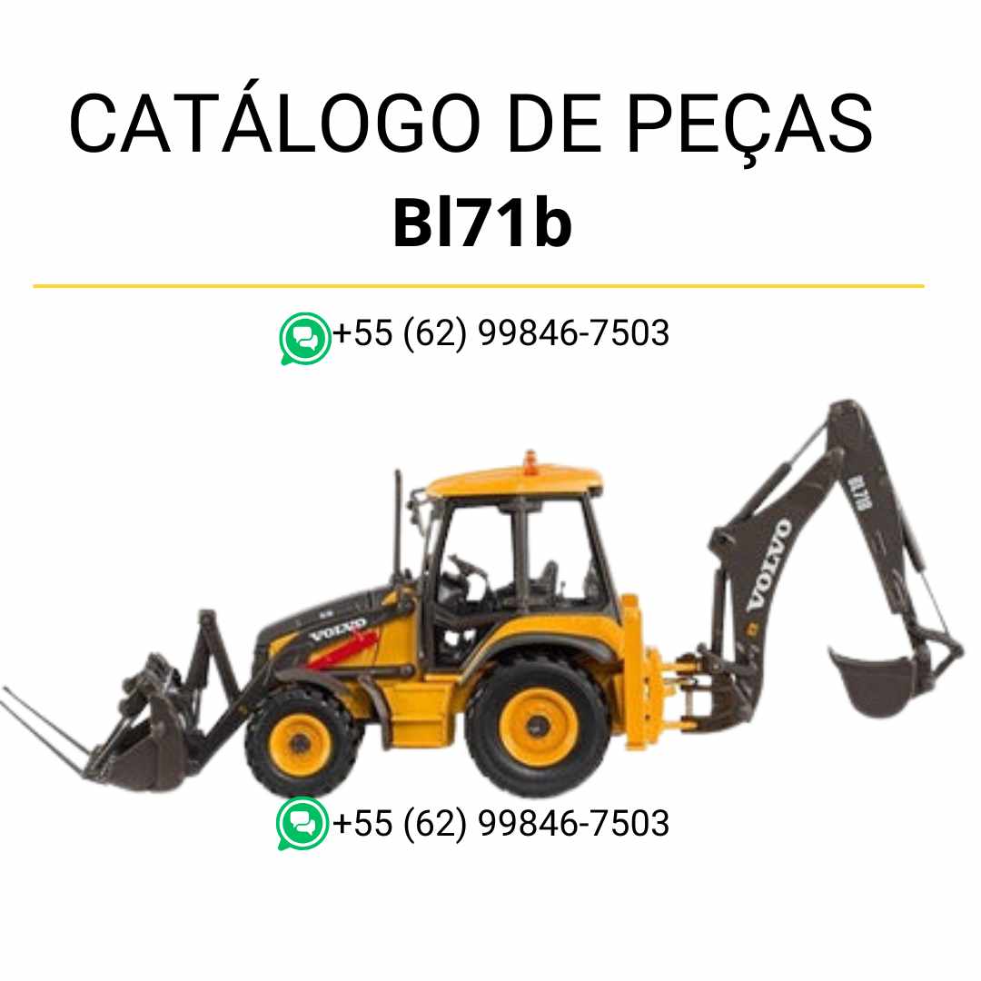Catálogo de peças Volvo BL71B em PDF, conteúdo em português com diagramas técnicos, códigos e listas detalhadas para manutenção