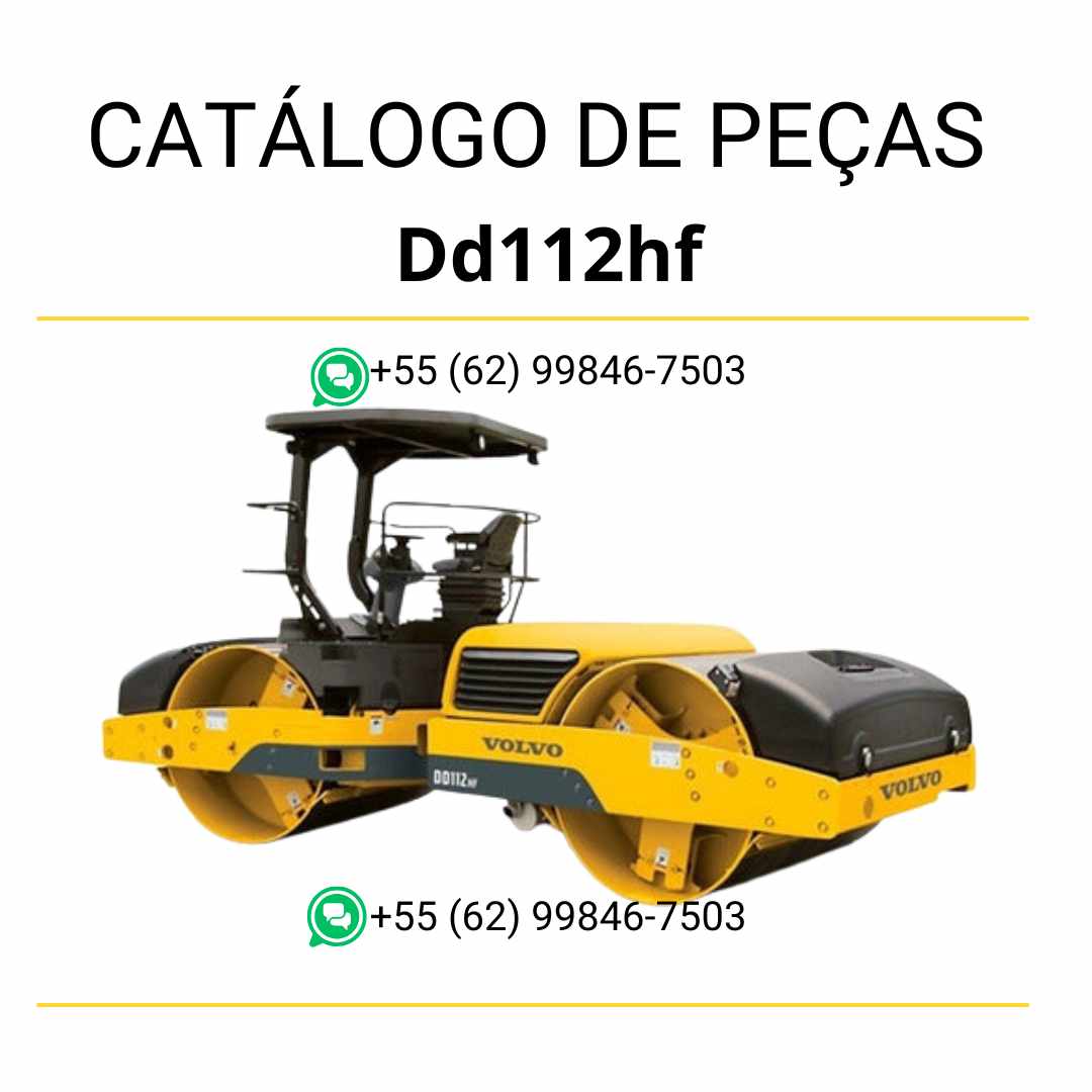 Catálogo de peças Volvo DD112HF em português, PDF com listas detalhadas de componentes, códigos e diagramas técnicos ilustrados