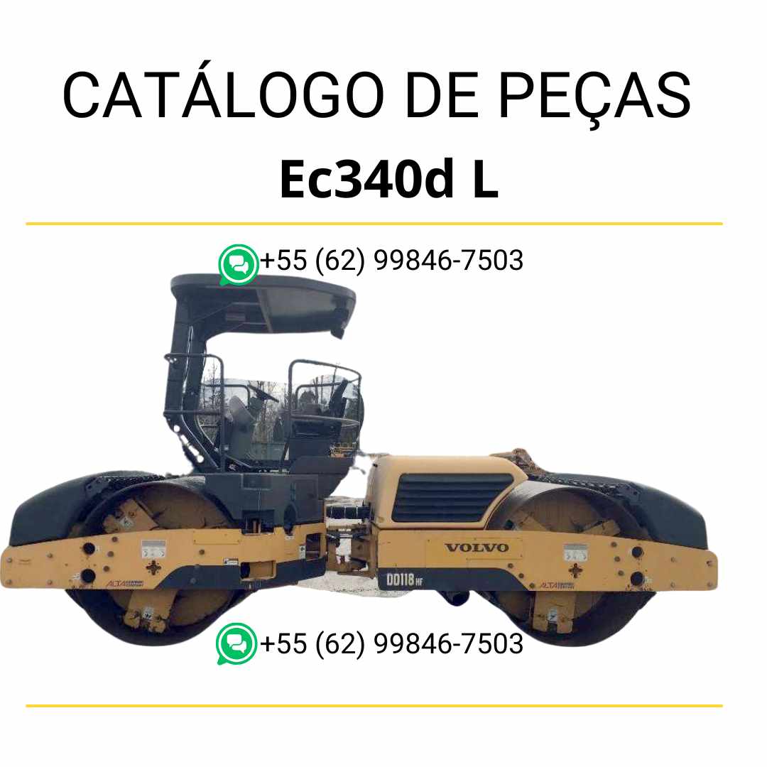 Catálogo Volvo DD118HA em PDF, conteúdo técnico em português com diagramas detalhados e códigos originais de peças da máquina
