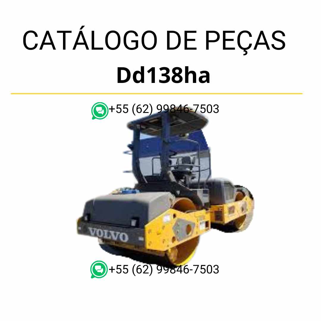 Catálogo PDF em português do compactador de asfalto Volvo DD138HA com diagramas técnicos e códigos de peças detalhados