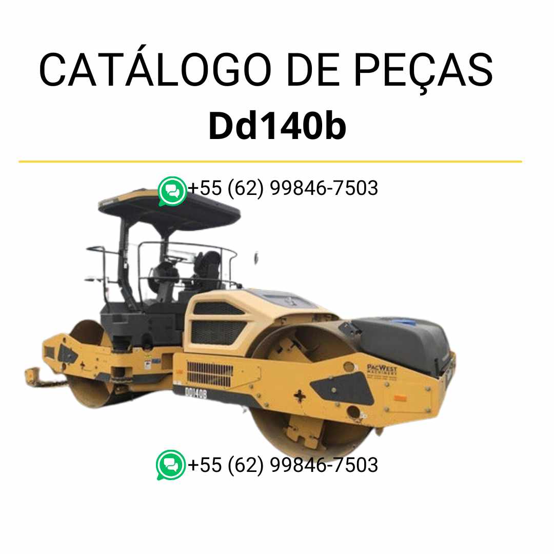 Catálogo de peças em PDF do compactador de asfalto Volvo DD140B – diagramas técnicos em português com códigos e listas completas