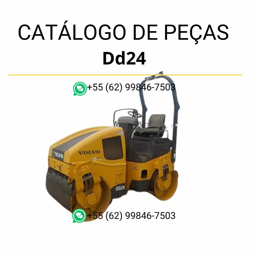 Catálogo de peças Volvo DD24 em PDF, português, com esquemas técnicos, códigos de peças e lista completa de componentes originais