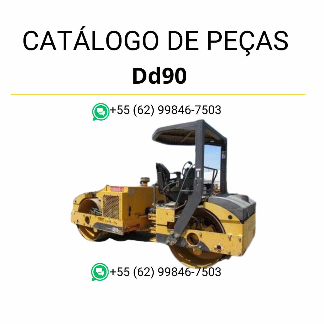 Catálogo de peças Volvo DD90 em PDF, com listas detalhadas e diagramas técnicos completos em português.
