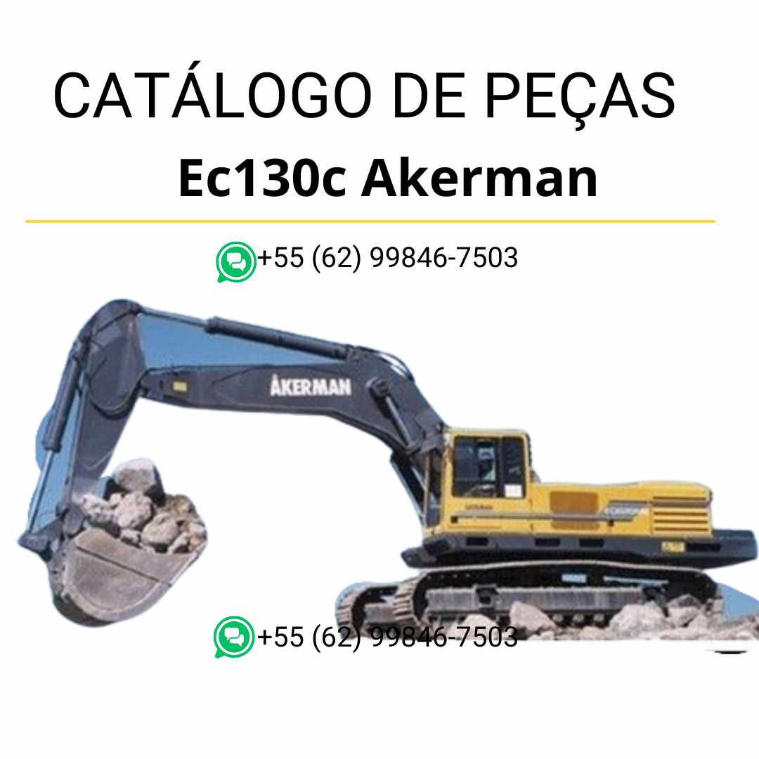 Catálogo de peças em PDF da escavadeira Volvo EC130C Akerman, com conteúdo técnico completo em português do Brasil e diagramas detalhados para manutenção.