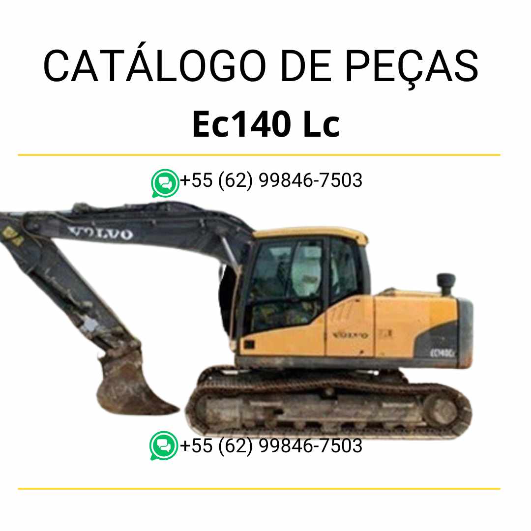 Catálogo de peças em PDF da escavadeira Volvo EC140 LC, com diagramas técnicos em português do Brasil para manutenção e identificação precisa de componentes.