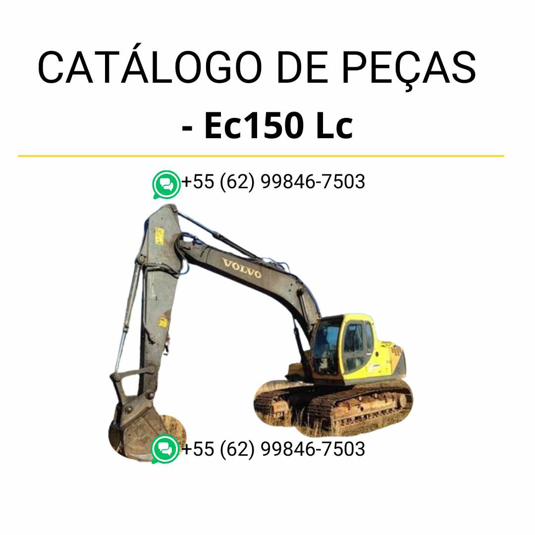 Catálogo de peças em PDF da escavadeira Volvo EC150 LC, com diagramas técnicos completos em português do Brasil para manutenção e identificação de componentes com precisão.