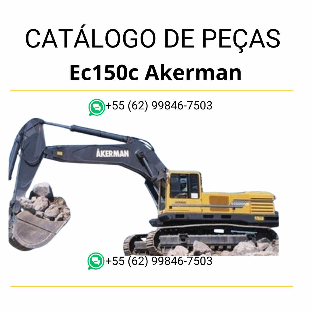 Catálogo PDF em português da escavadeira Volvo EC150C Akerman com diagramas técnicos e códigos detalhados para manutenção de peças