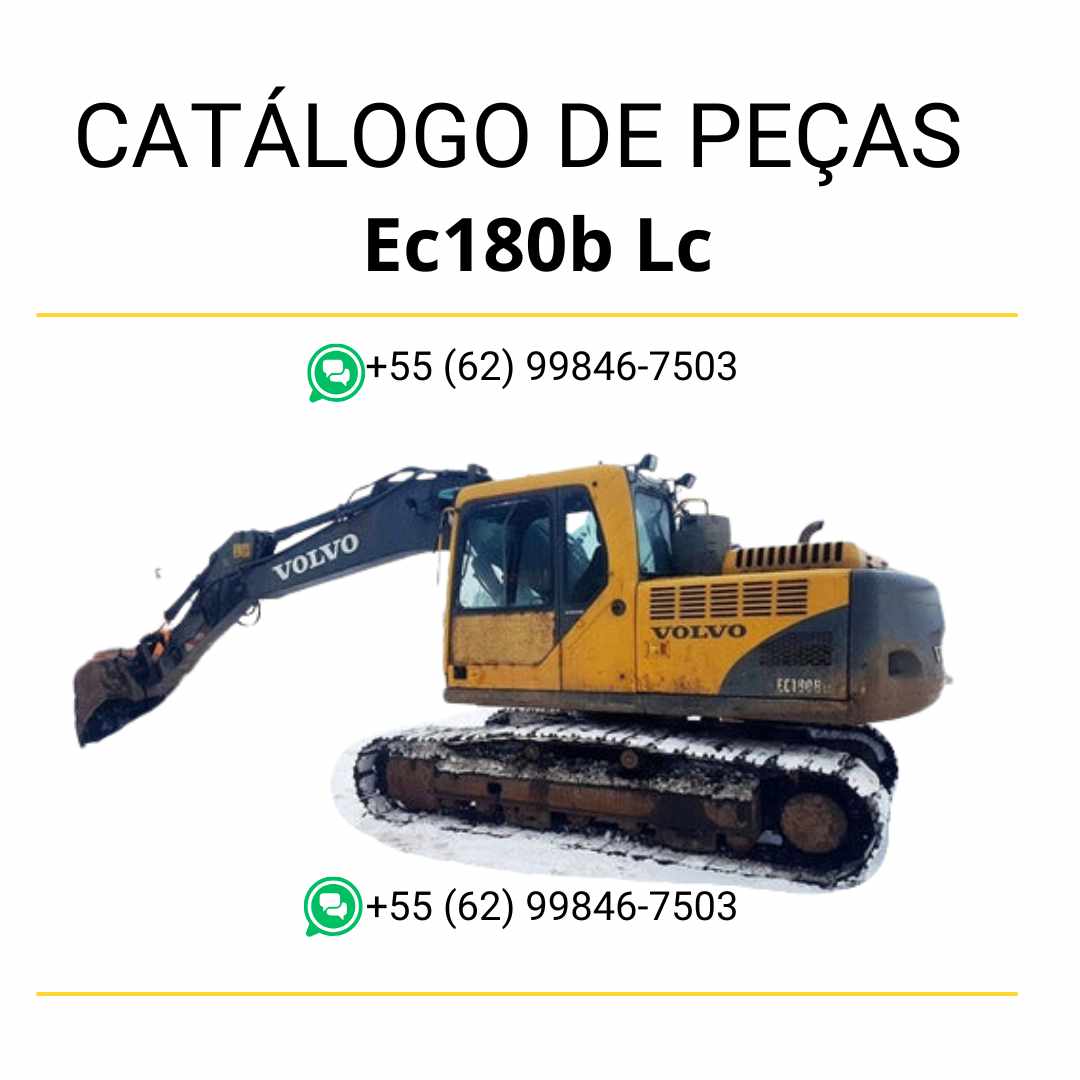 Catálogo de peças em PDF da escavadeira Volvo EC180B LC, com diagramas detalhados e conteúdo em português para manutenção precisa.