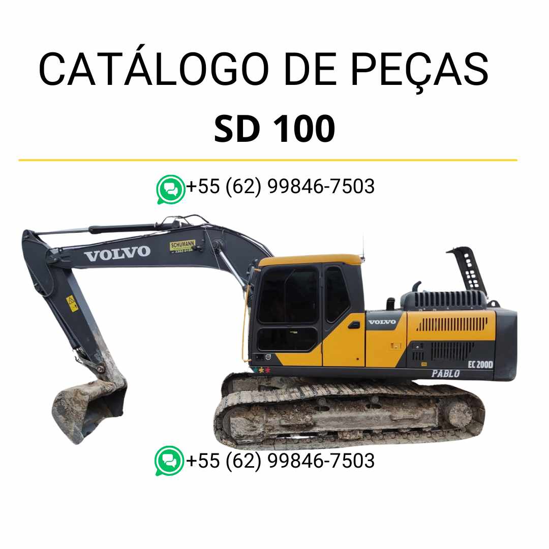 Catálogo PDF em português da escavadeira Volvo EC2000 com códigos de peças, diagramas técnicos e identificação detalhada