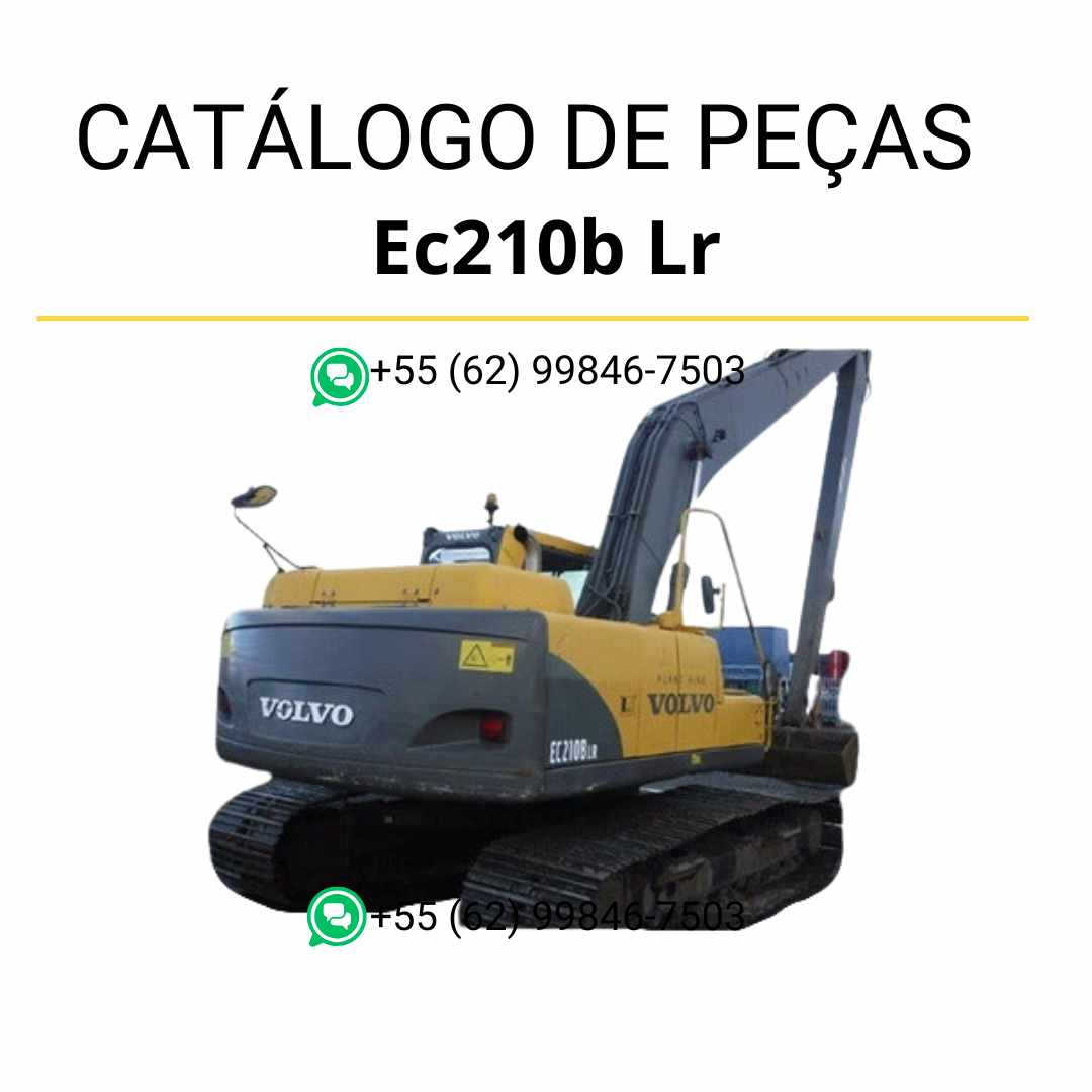 Catálogo de peças em PDF da escavadeira Volvo EC210B LR, com listas técnicas, diagramas e conteúdo completo em português.