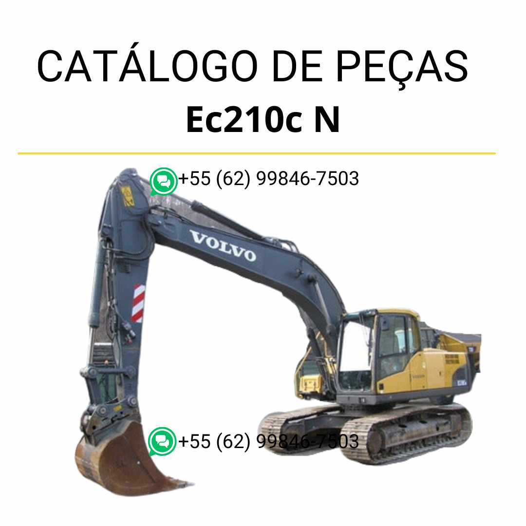 Catálogo de peças da escavadeira Volvo EC210C N em PDF, com diagramas técnicos completos e conteúdo em português. Ideal para manutenção.