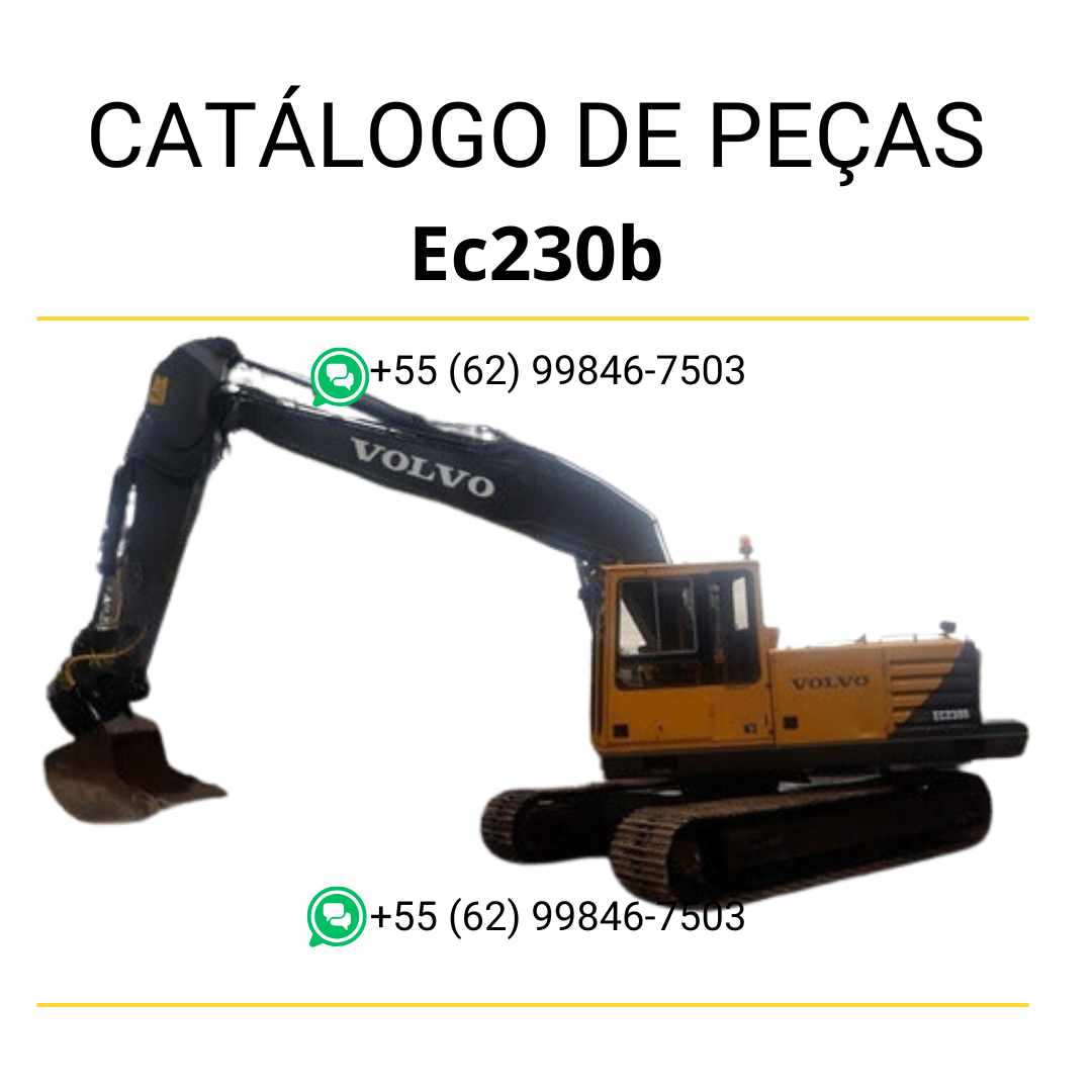 Catálogo PDF de peças para escavadeira Volvo EC230B, completo em português para identificação técnica