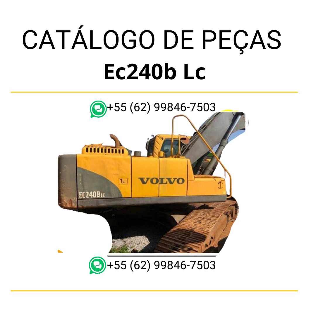 Catálogo PDF de peças da escavadeira Volvo EC240B LC, em português, com códigos e diagramas detalhados para manutenção eficiente
