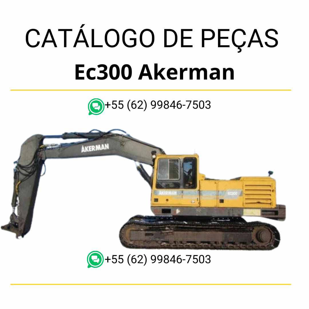 Catálogo de peças em PDF da escavadeira Volvo EC300 Akerman, com conteúdo técnico em português e diagramas completos para manutenção e reparos.