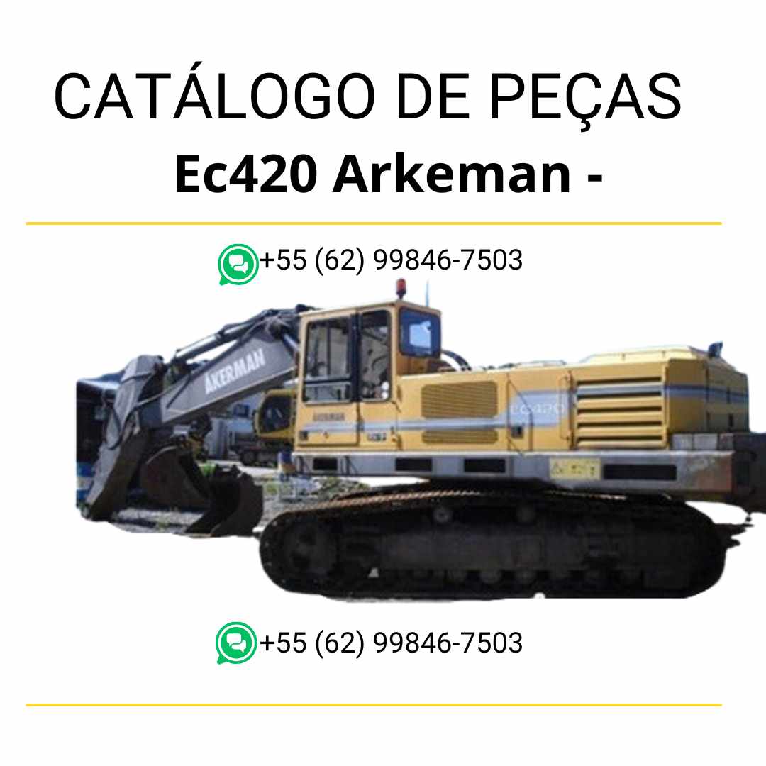 Catálogo de peças em PDF da escavadeira Volvo EC420 Arkeman, com conteúdo técnico em português e diagramas detalhados para manutenção e identificação de peças.