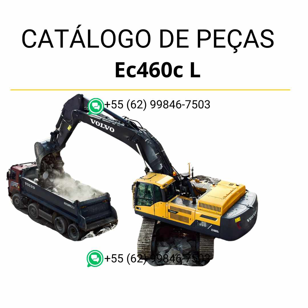 Catálogo de peças em PDF da escavadeira Volvo EC480D HR, em português, com diagramas técnicos e códigos completos para manutenção