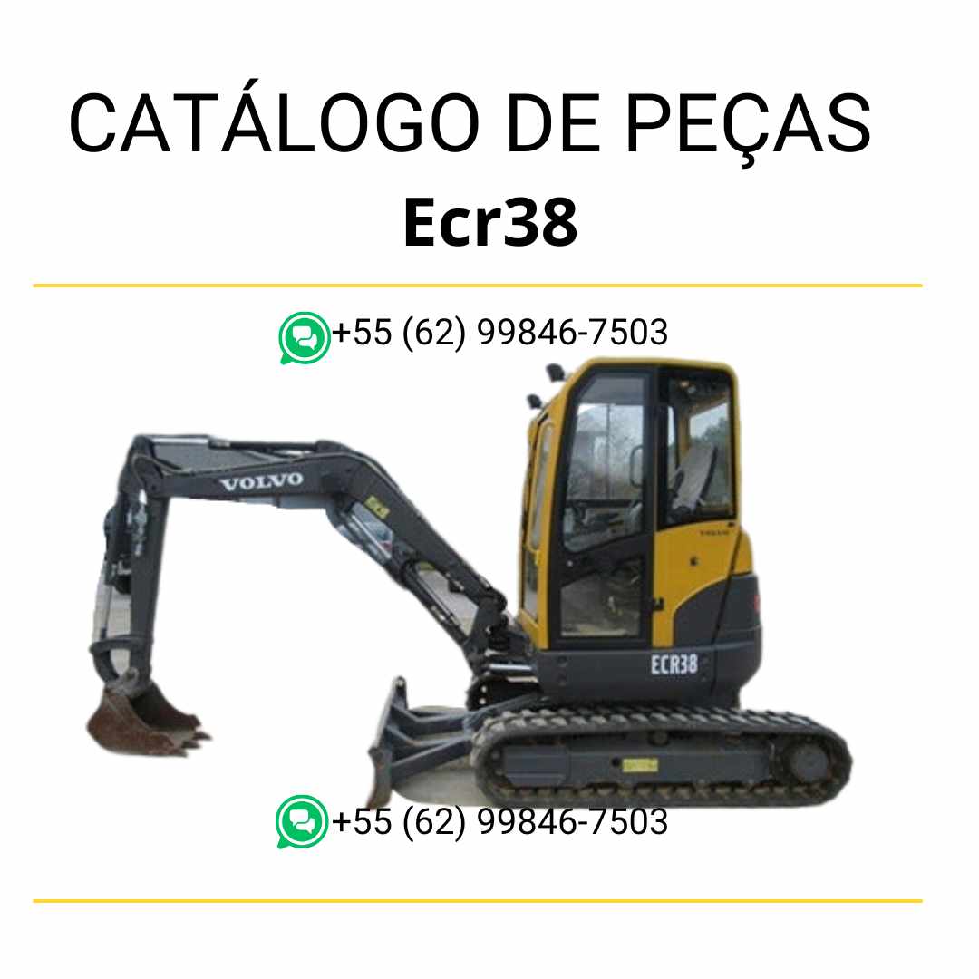 Catálogo de peças em PDF da escavadeira compacta Volvo ECR38, com diagramas técnicos em português para manutenção precisa e identificação de componentes.