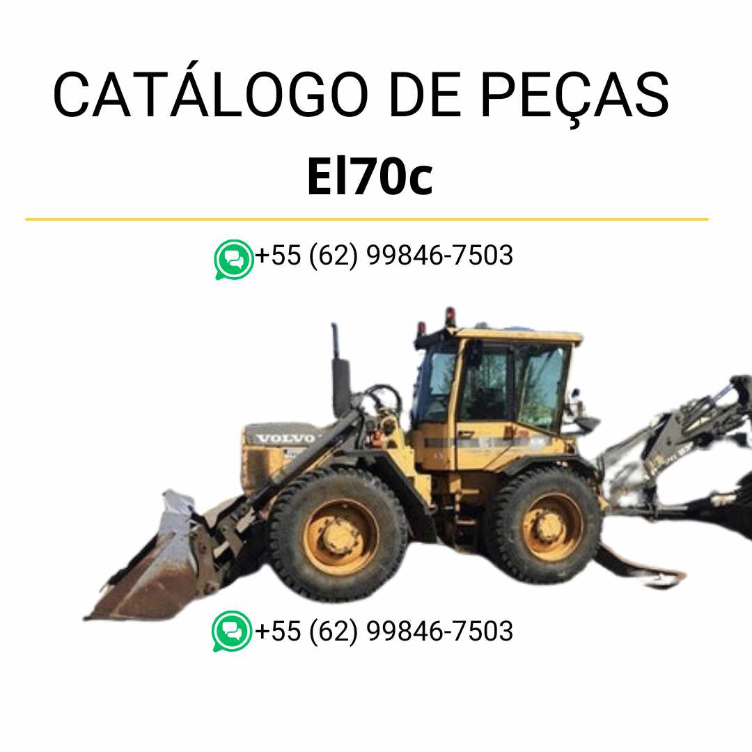 Catálogo de peças Volvo EL70C BM para retroescavadeira, em PDF, idioma português, com diagramas, listas e códigos detalhados