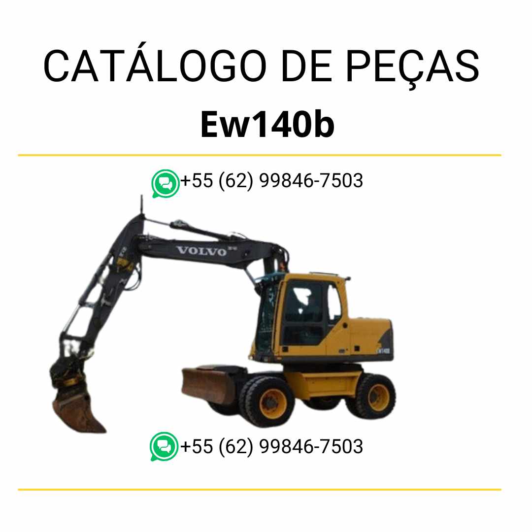 Catálogo de peças da escavadeira Volvo EW140B em PDF, com diagramas, códigos originais e conteúdo técnico em português.