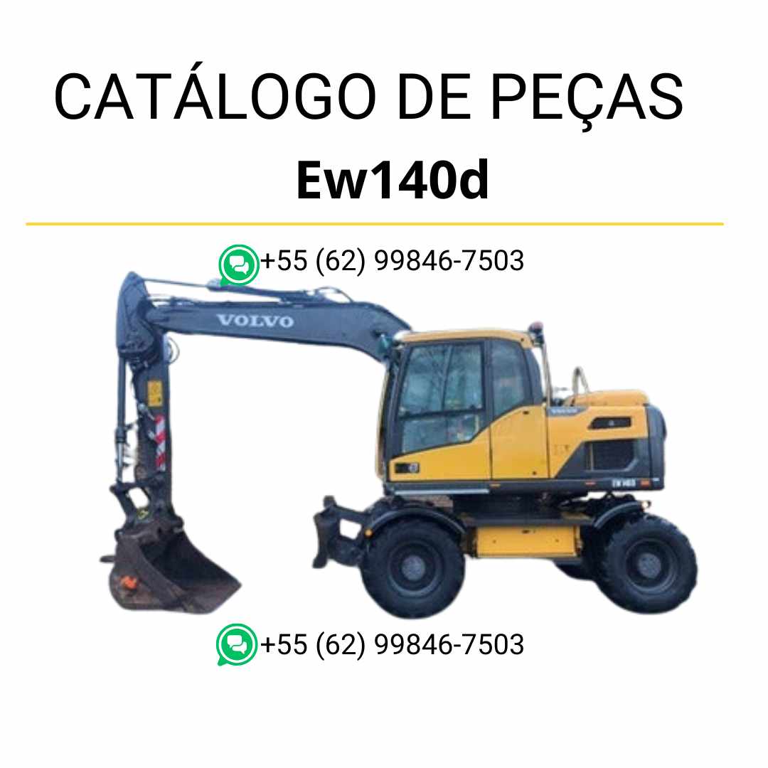 Catálogo de peças da escavadeira Volvo EW140D em PDF, com diagramas completos e conteúdo técnico em português.