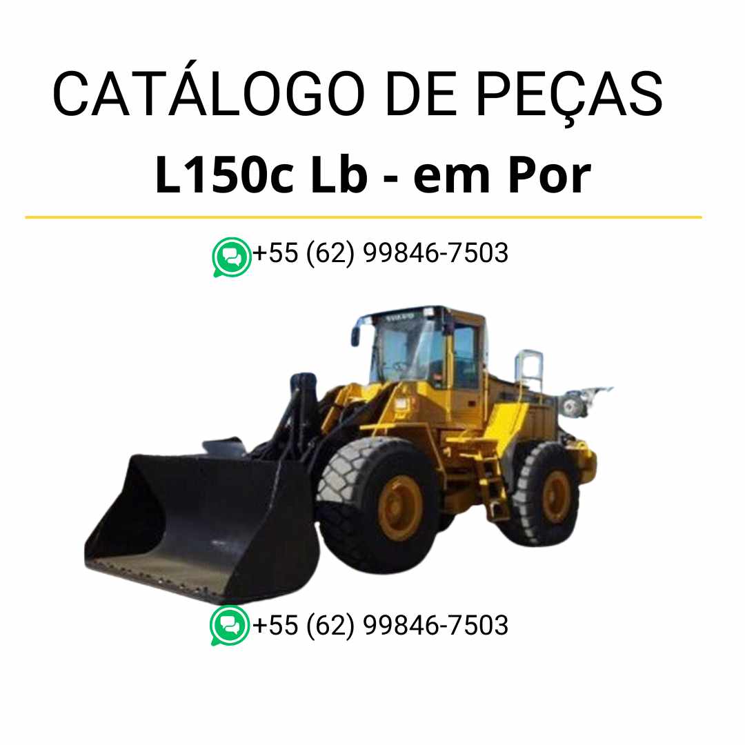 Catálogo de peças em PDF da pá carregadeira Volvo L150C LB, com diagramas técnicos completos, conteúdo em português e códigos detalhados de componentes