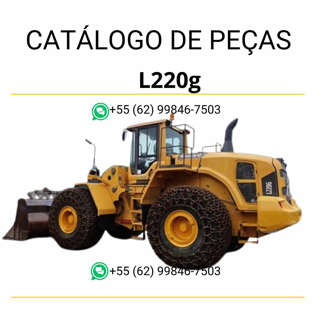 Catálogo de peças em PDF da pá carregadeira Volvo L220G com listas técnicas e diagramas completos em português