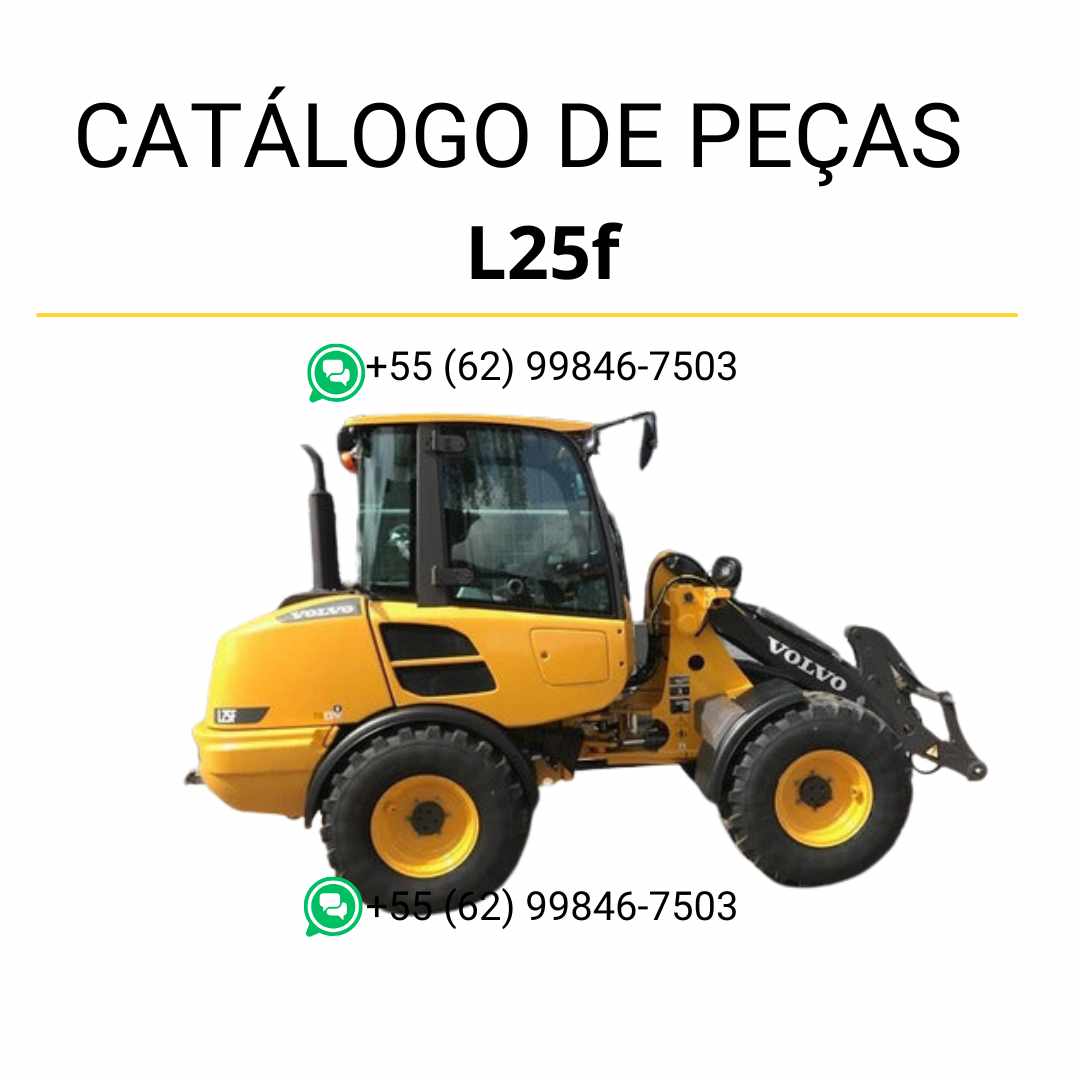 Catálogo de peças em PDF da carregadeira compacta sobre rodas Volvo L25F – conteúdo em português com diagramas e códigos técnicos